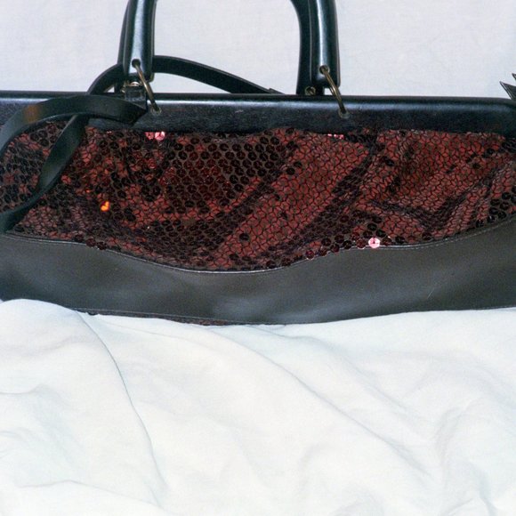 Sequin Rust Large Bag w Shoulder Strap 17 x5 x 8 - Picture 2 of 2